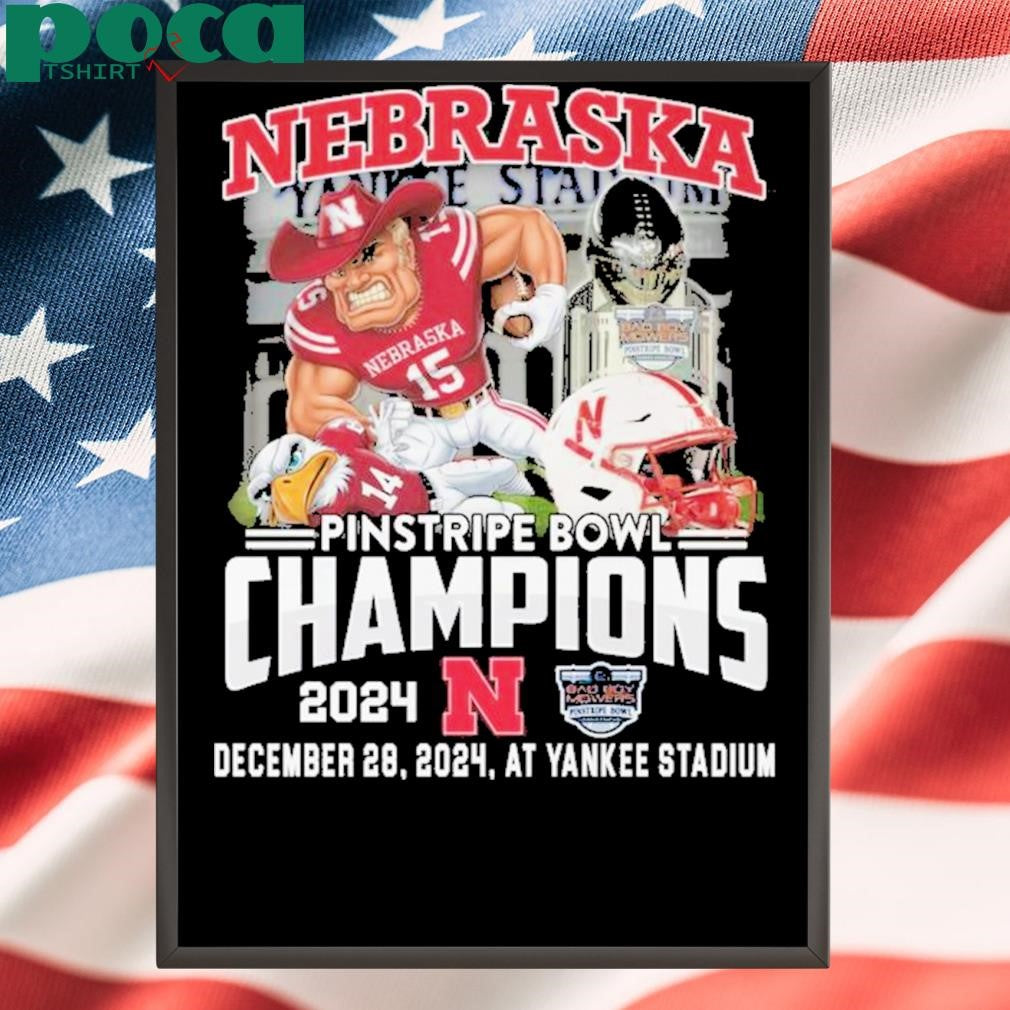 Nebraska Cornhuskers Pinstripe Bowl Champions 2024 Fan Love T-Shirt