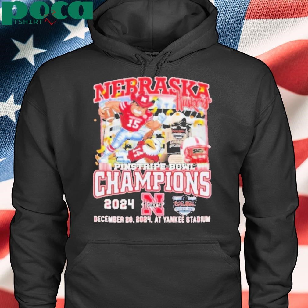 Nebraska Cornhuskers Pinstripe Bowl Champions 2024 Mascot T shirts