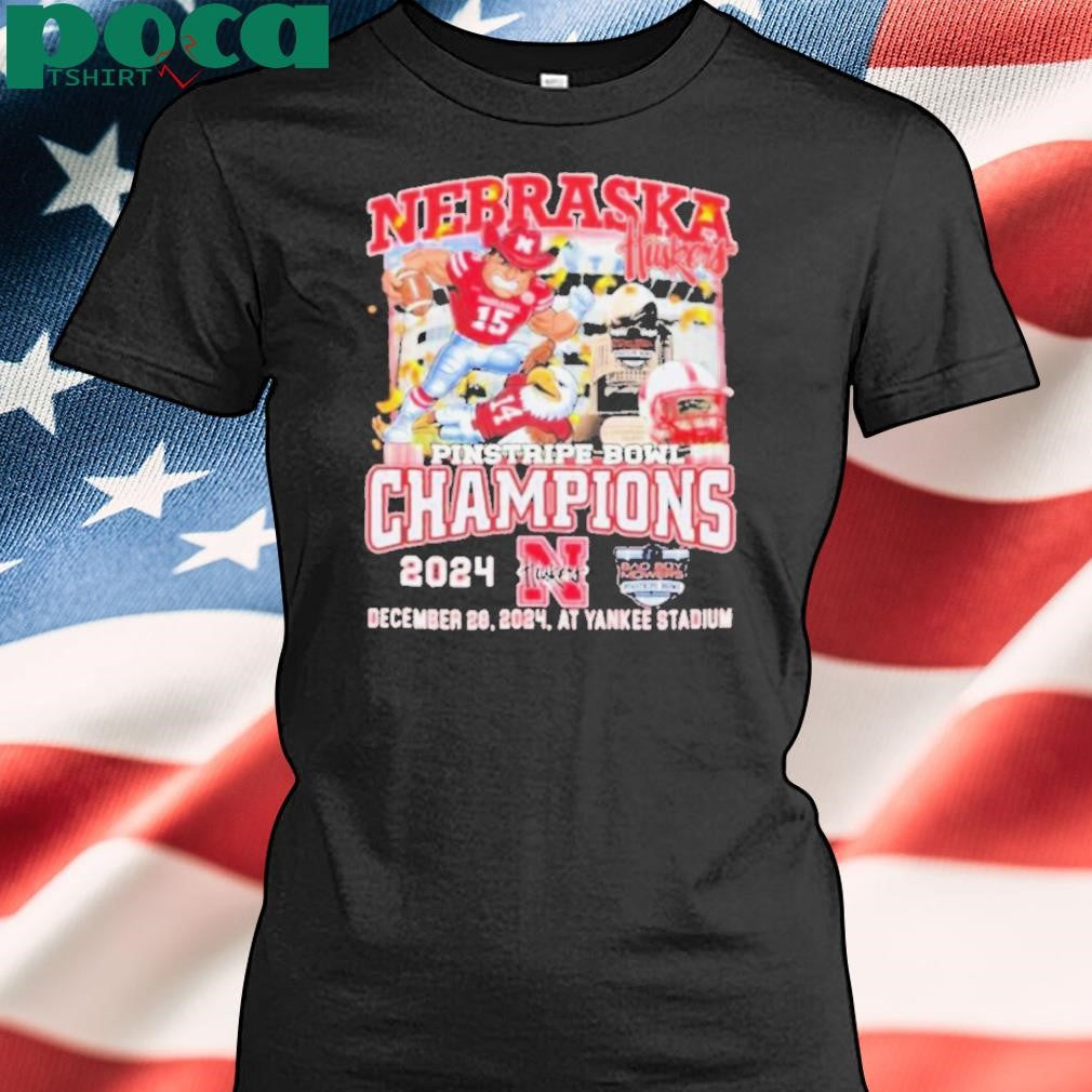 Nebraska Cornhuskers Pinstripe Bowl Champions 2024 Mascot T shirts