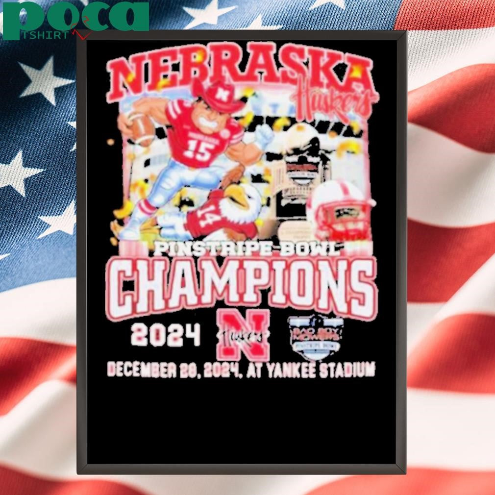 Nebraska Cornhuskers Pinstripe Bowl Champions 2024 Mascot T shirts