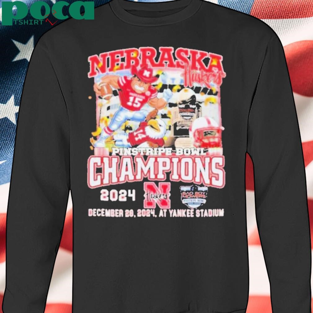 Nebraska Cornhuskers Pinstripe Bowl Champions 2024 Mascot T shirts