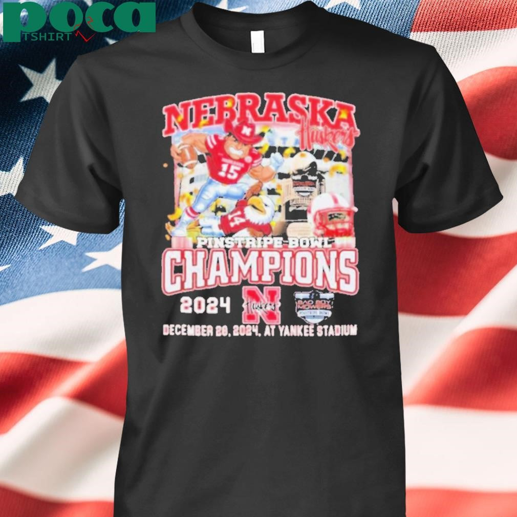 Nebraska Cornhuskers Pinstripe Bowl Champions 2024 Mascot T shirts