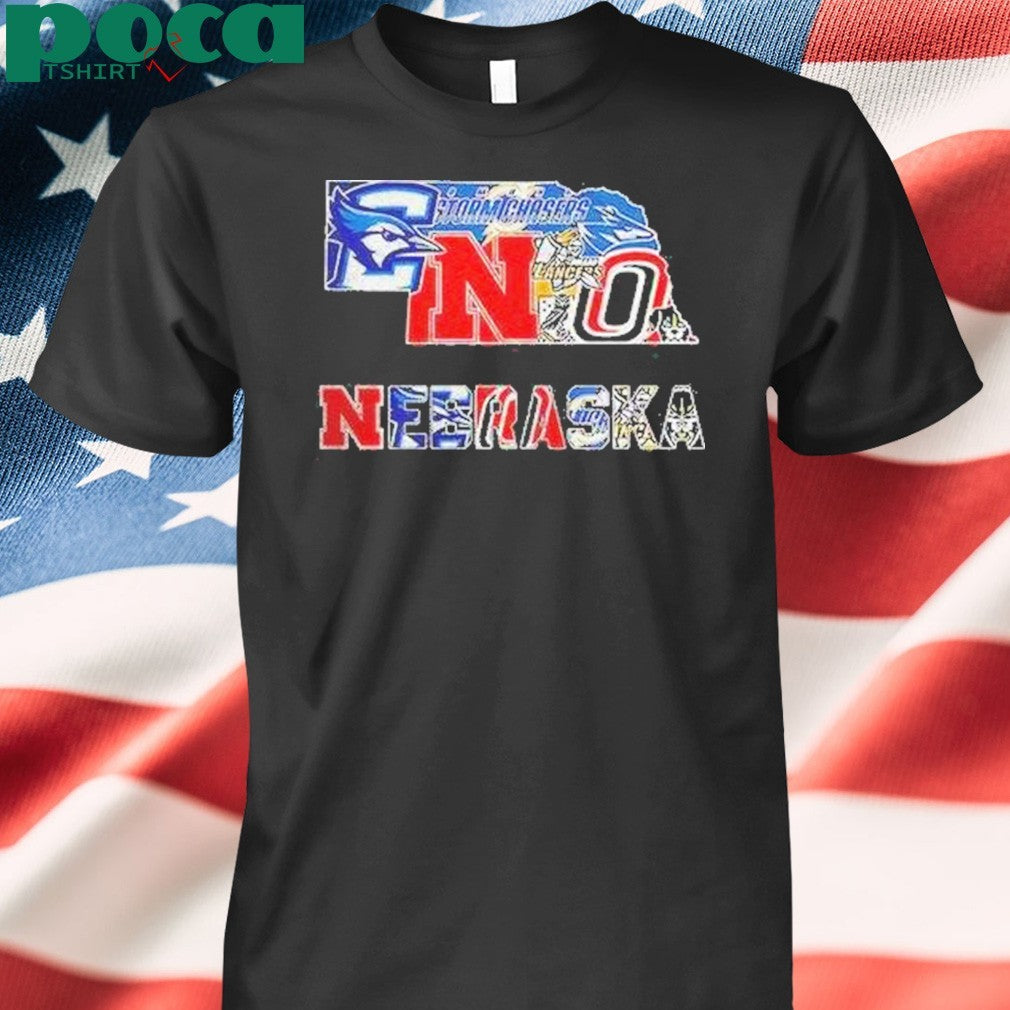 Nebraska Sports Team Map Logo Shirt