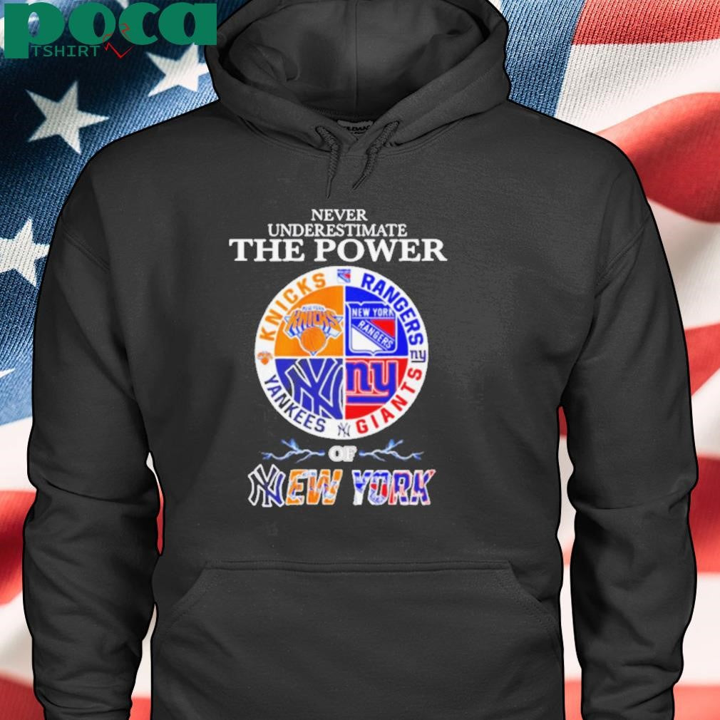 Never Underestimate The Power Of New York logo shirt