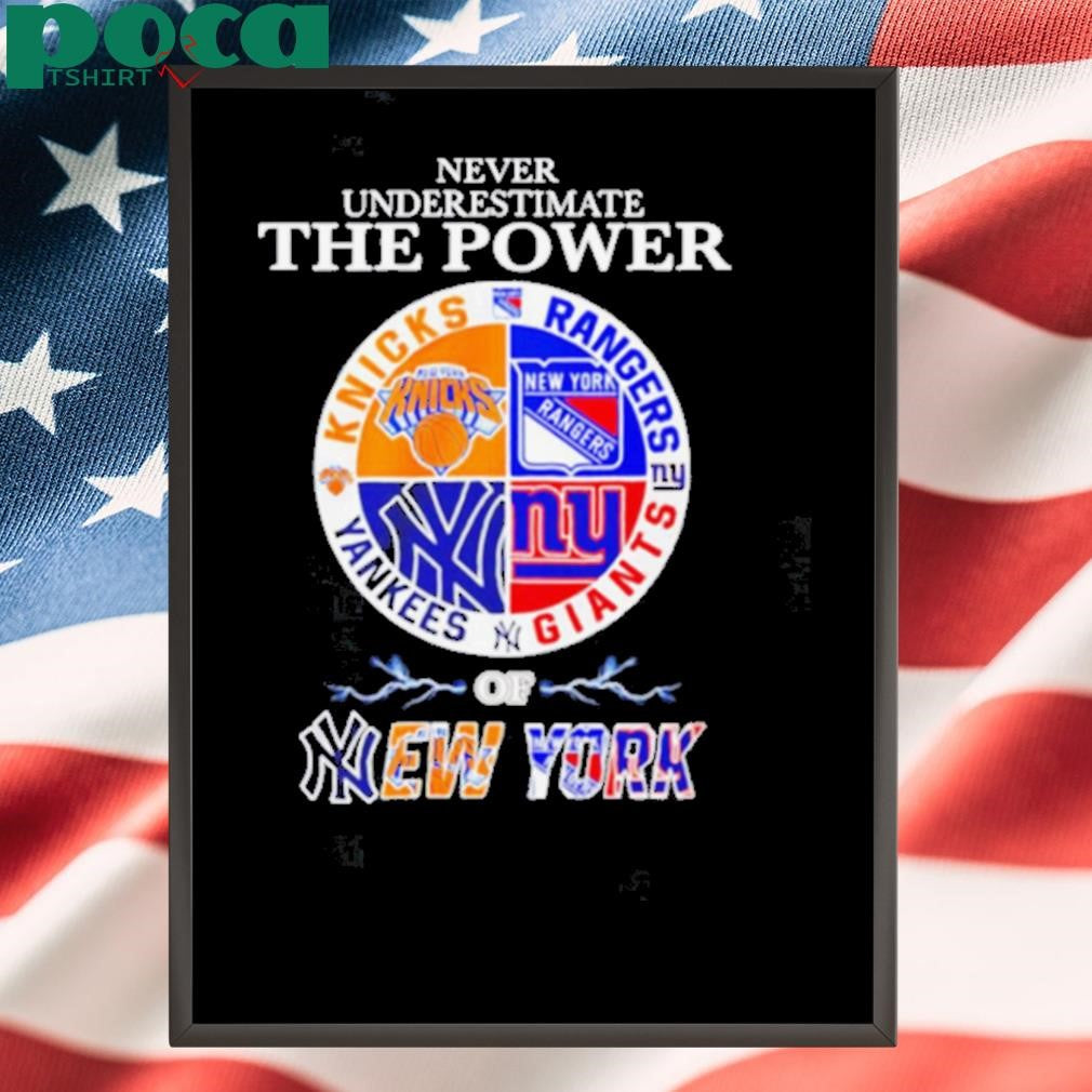 Never Underestimate The Power Of New York logo shirt