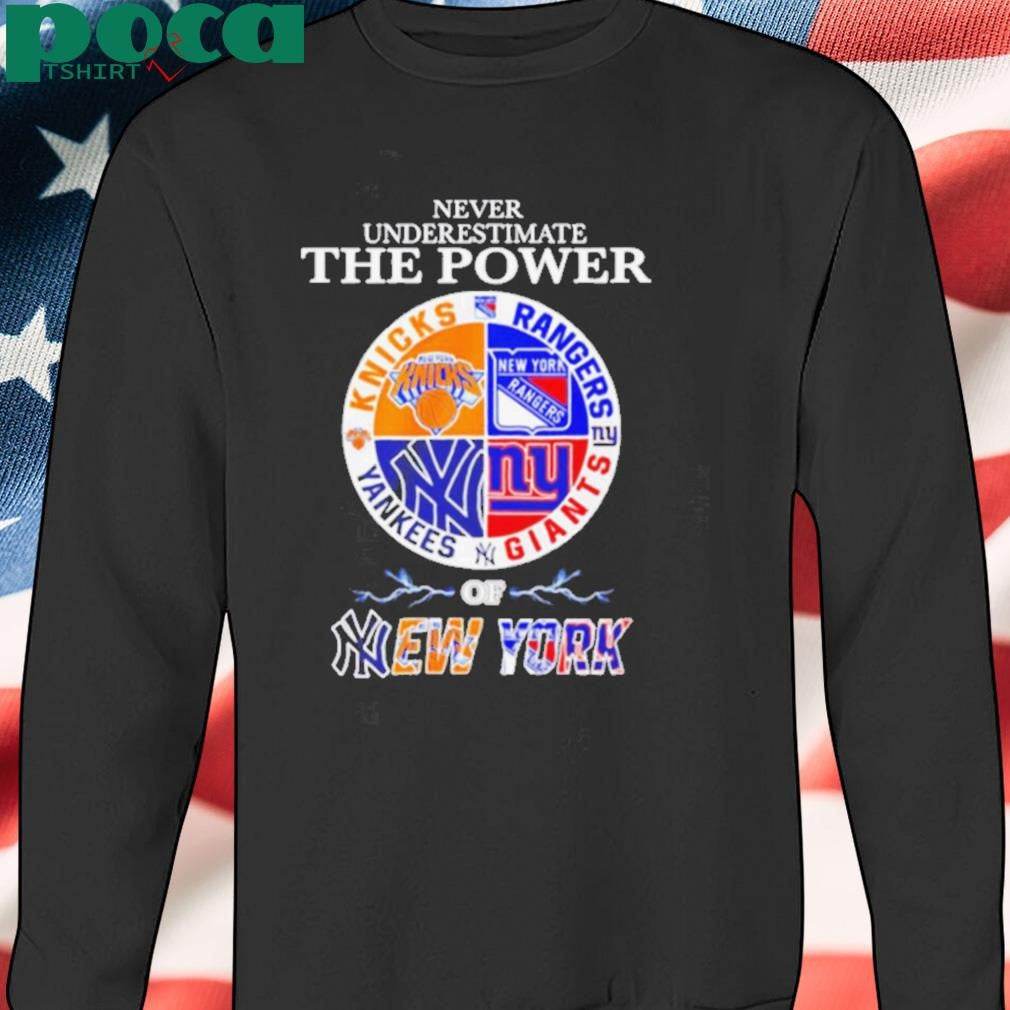 Never Underestimate The Power Of New York logo shirt
