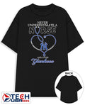 Never underestimate a nurse who understands baseball and loves New York Yankees stethoscope heart shirt