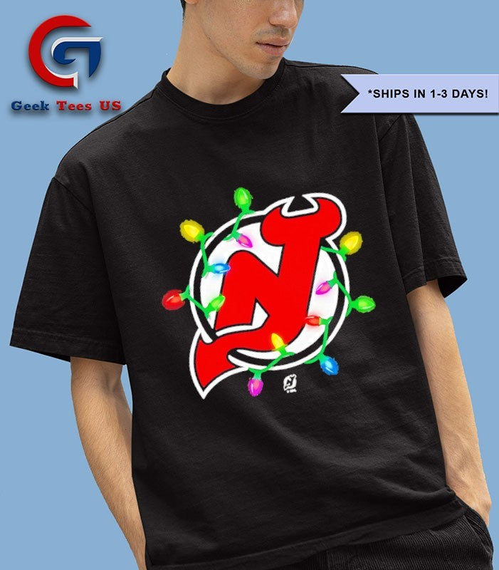 New Jersey Devils Logo lights Christmas logo shirt