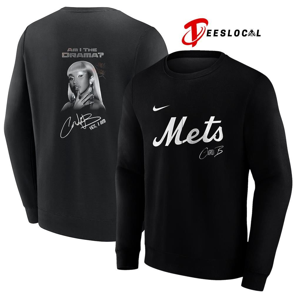 New York Mets Cardi B Am I The Drama yes I am album signature portrait shirt