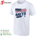 New York Mets waving American flag MLB shirt