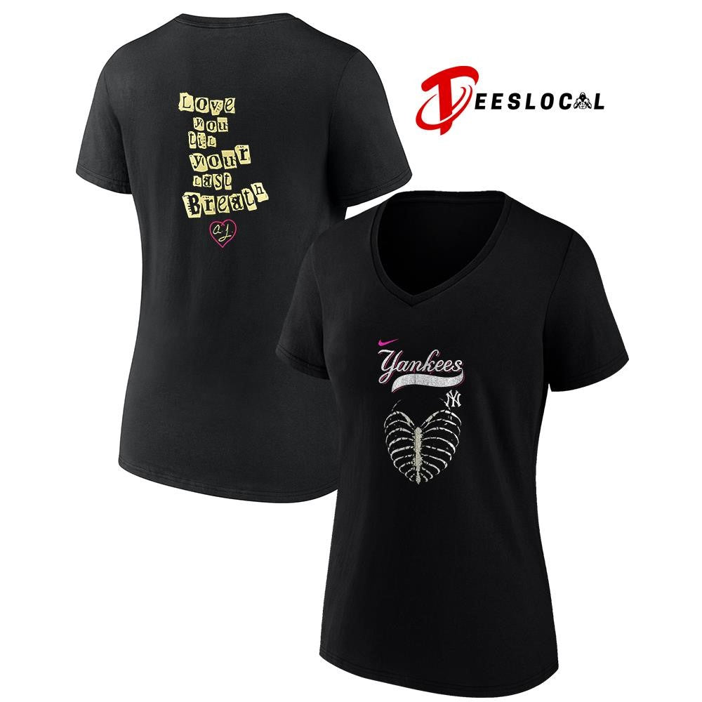 New York Yankees x AJ Lee love you til your last breath bones shirt
