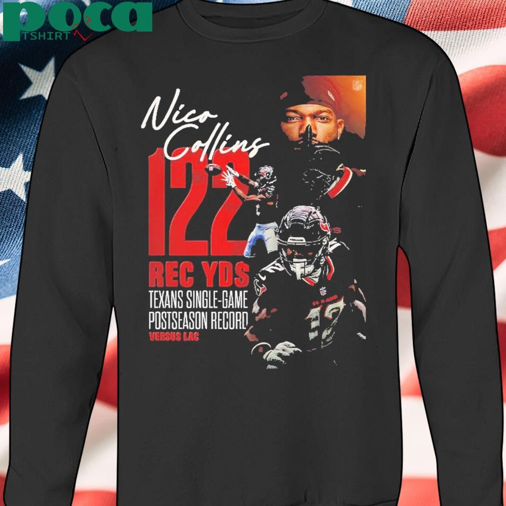 Nico Collins Make Texans History 122 Rec YDS Texans Single Game Postseason Record Unisex T-Shirt