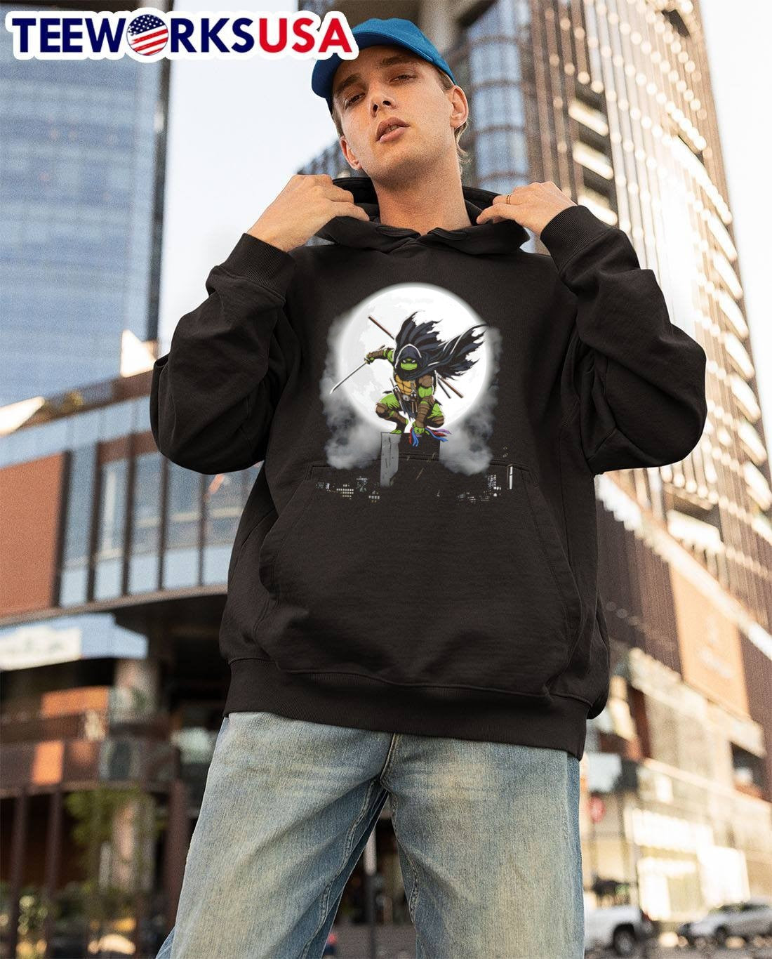 Ninja Turtle The Last Ronin Vigilante Night City Hooded T-Shirt