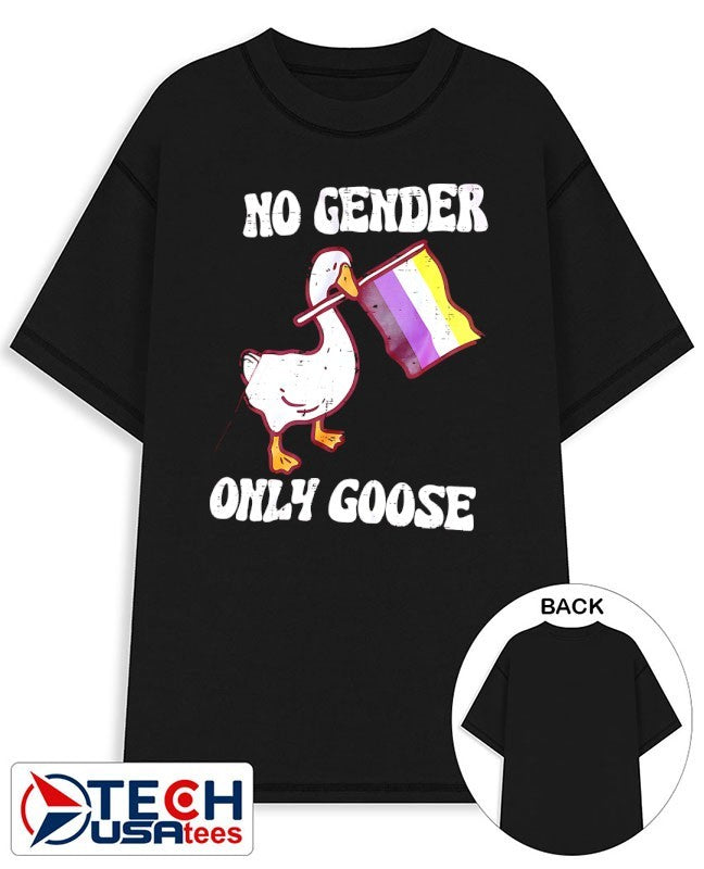 No gender only goose non-binary pride flag shirt