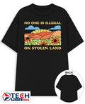 No one is illegal on Stolen Land flowers shirt