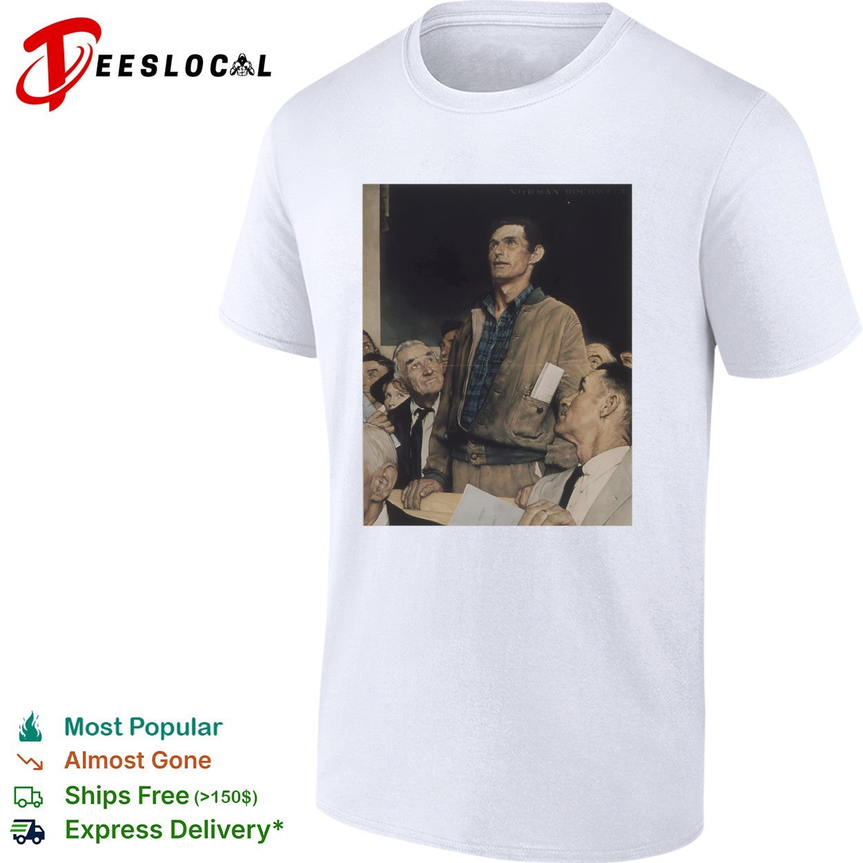 Norman Rockwell Four Freedoms Freedom of Speech est 1943 shirt