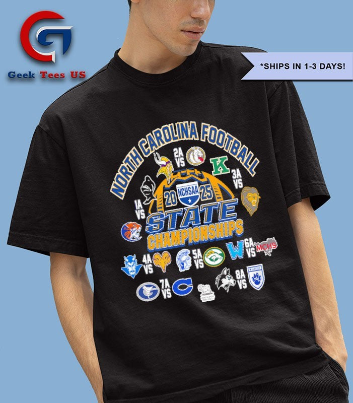 North Carolina Football NCHSAA State Championships 2025 T-shirt
