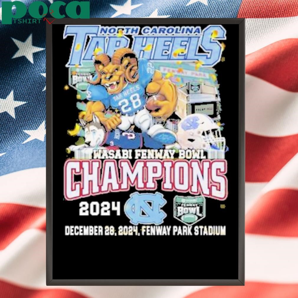 North Carolina Tar Heels Wasabi Fenway Bowl Champions 2024 Shirt