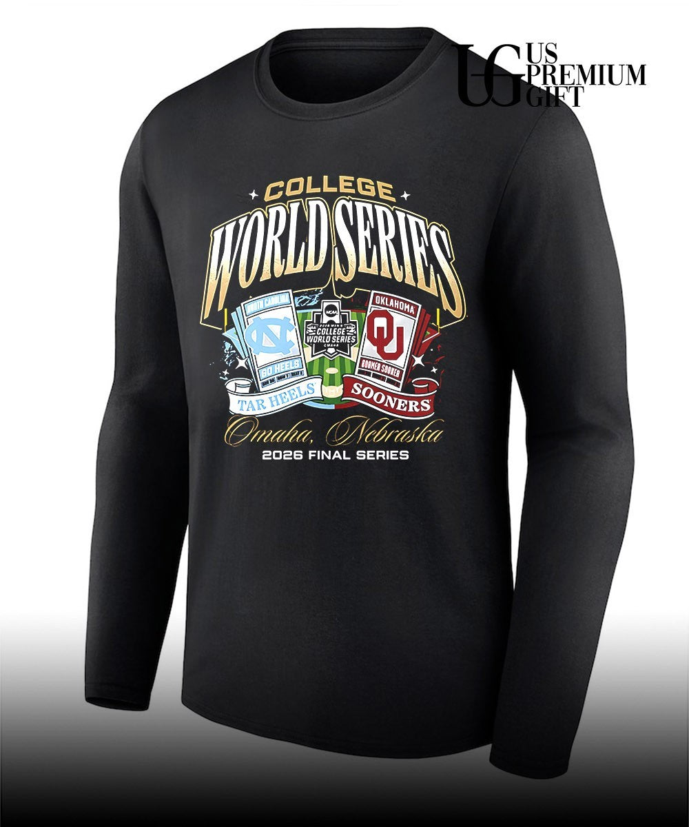 North Carolina Tar Heels vs Oklahoma Sooners College World Series Omaha 2026 ticket shirt