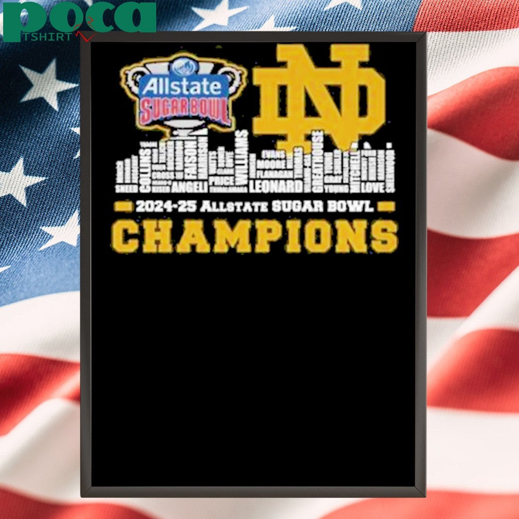 Notre Dame Fighting Irish 2024-25 Sugar Bowl Champions Celebrating Shirt
