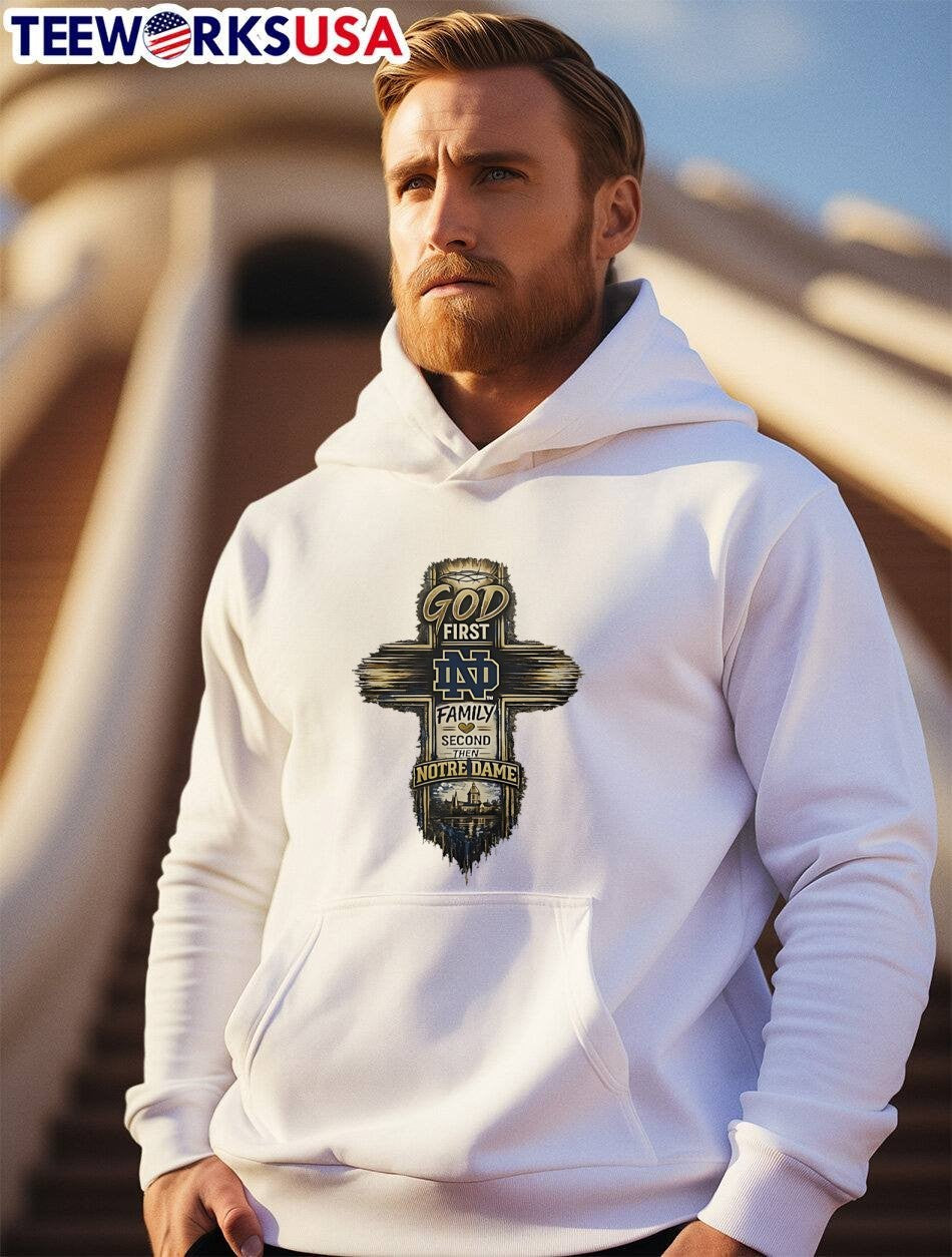 Notre Dame Fighting Irish God First Family Second Notre Dame T-Shirt