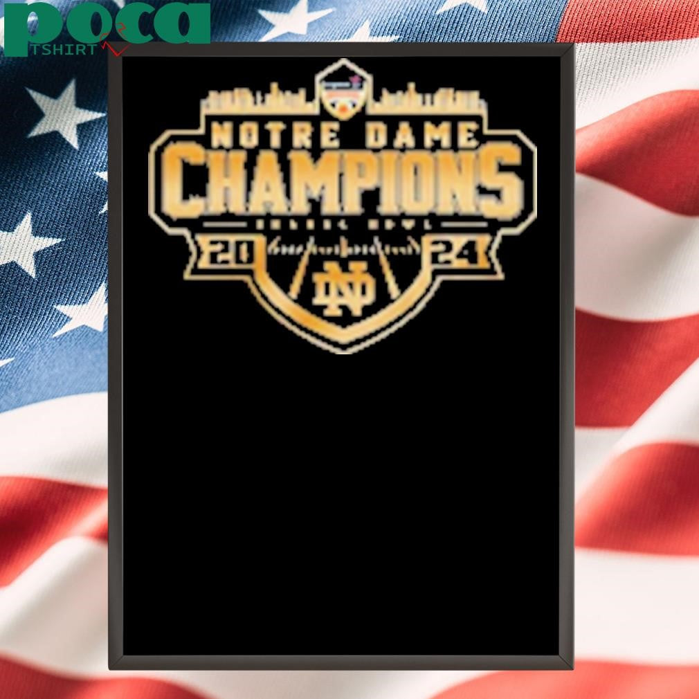 Notre Dame Football NCAA Orange Bowl Champions 2025 Skyline Golden T-Shirt
