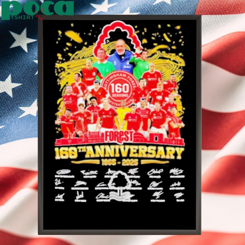 Nottingham Forest 160th anniversary 1865 2025 signatures shirt