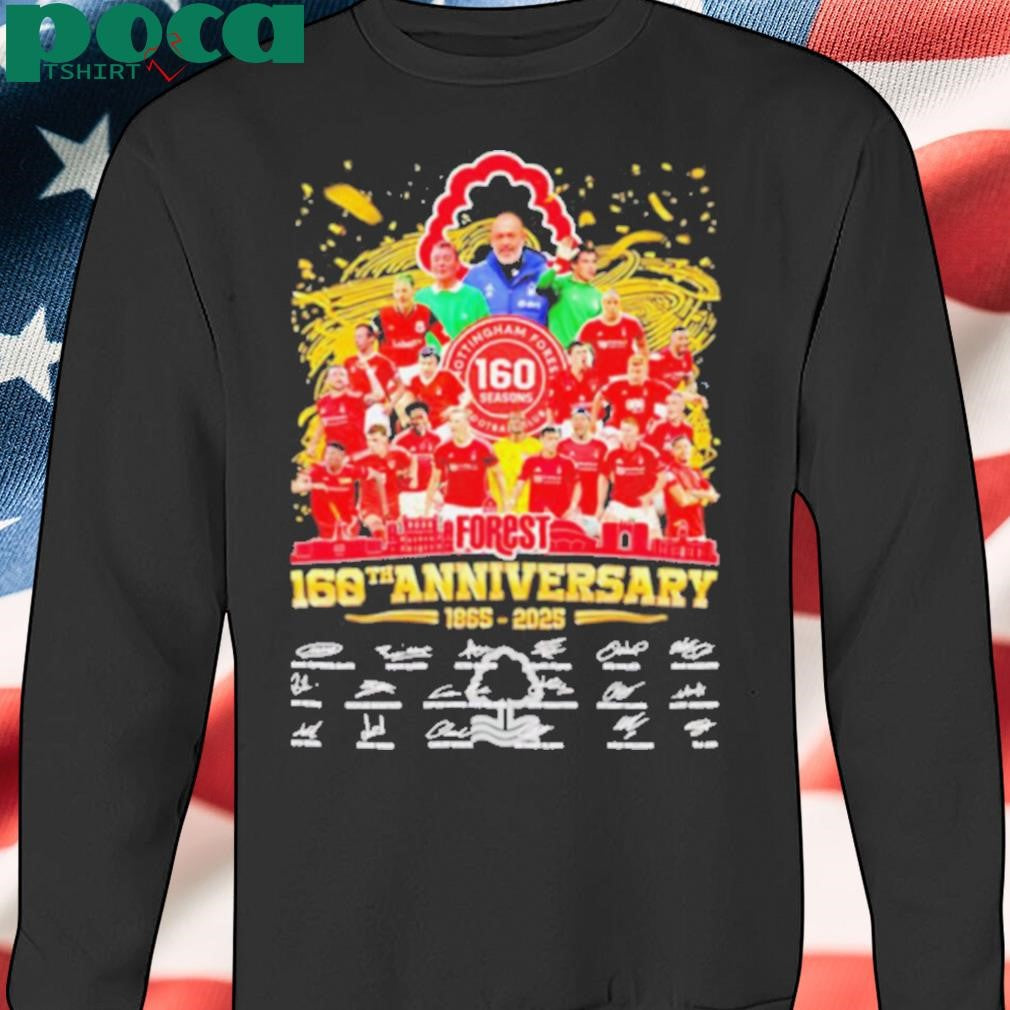 Nottingham Forest 160th anniversary 1865 2025 signatures shirt