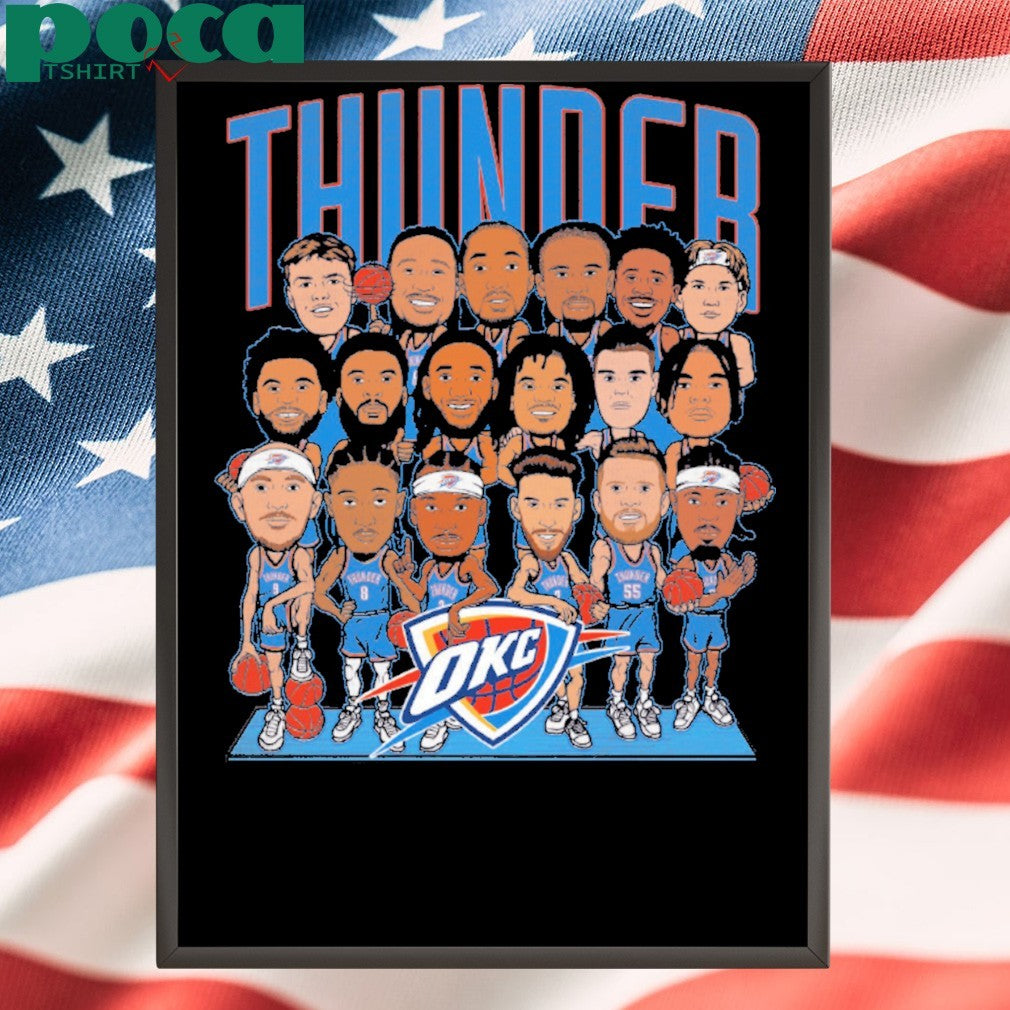 OKC THUNDER 2024-25 ROSTER CARICATURE T-SHIRT