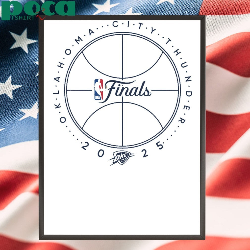 OKC THUNDER 2025 NBA FINALS BASKETBALL OUTLINE T-SHIRT