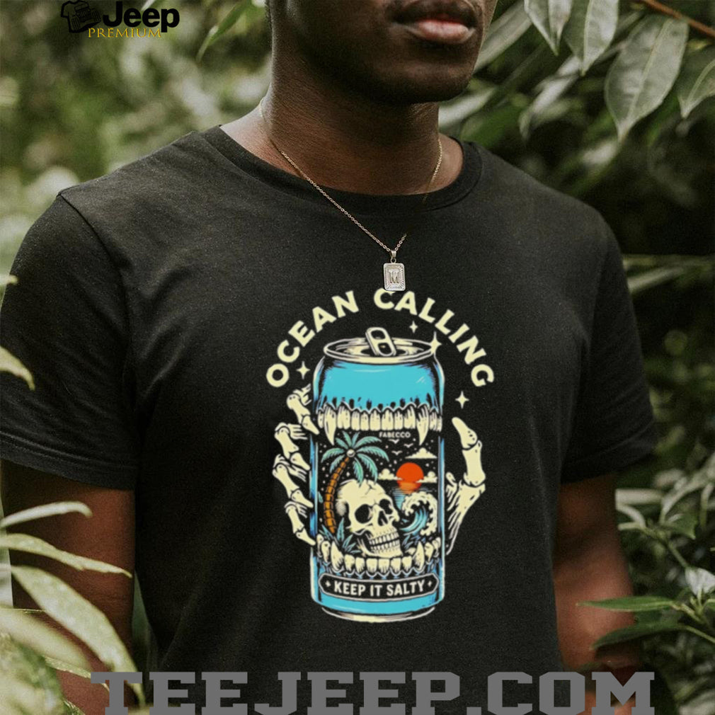 Ocean calling keep it salty skull palm tree shirt