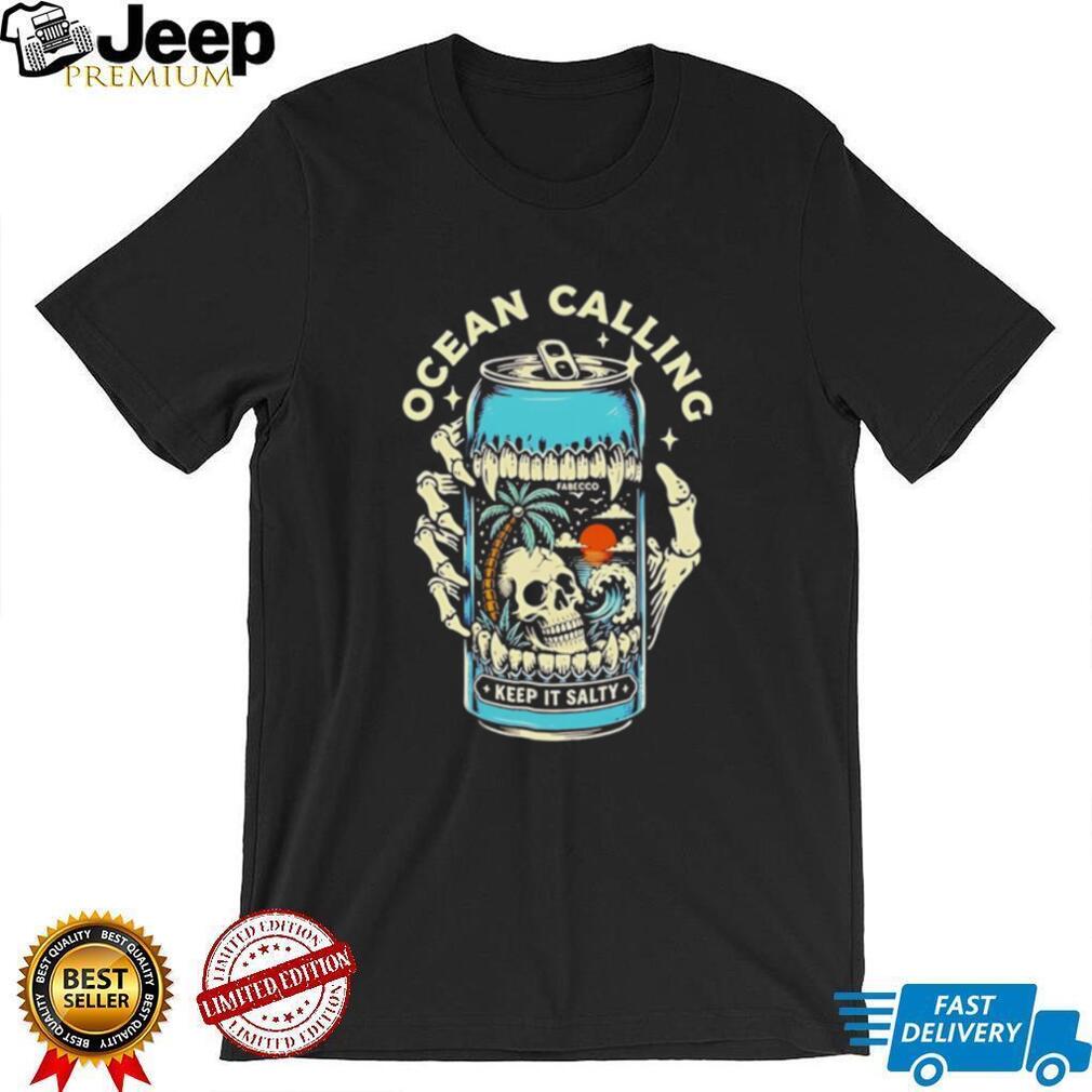 Ocean calling keep it salty skull palm tree shirt