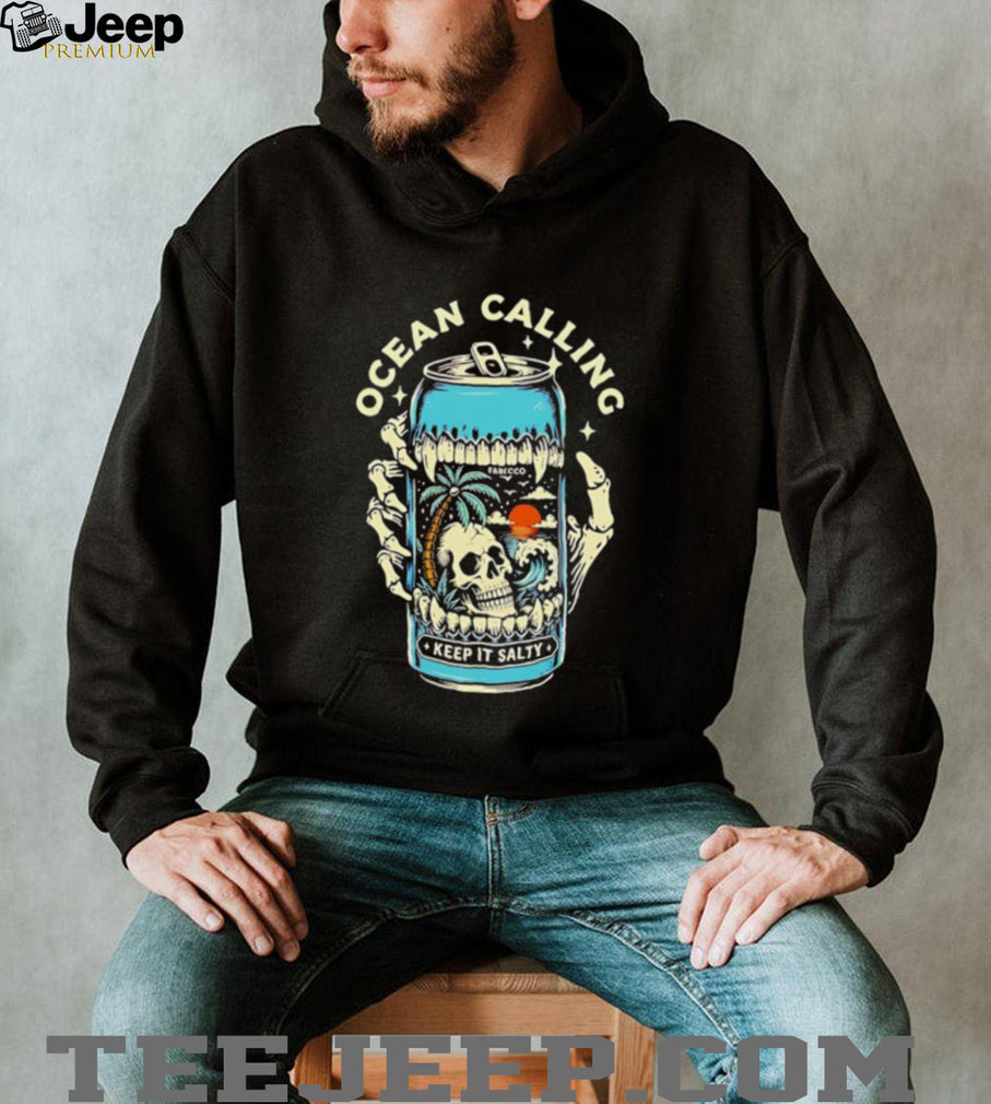 Ocean calling keep it salty skull palm tree shirt