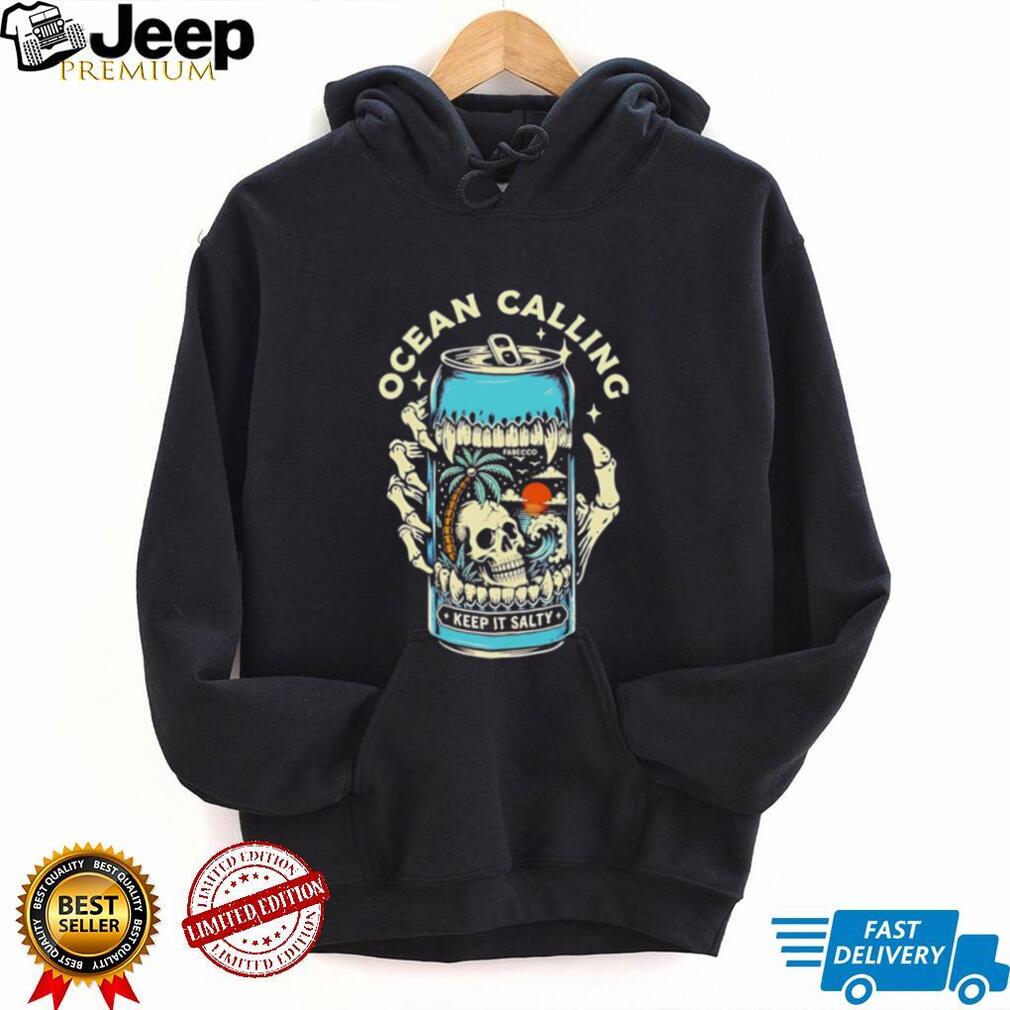 Ocean calling keep it salty skull palm tree shirt