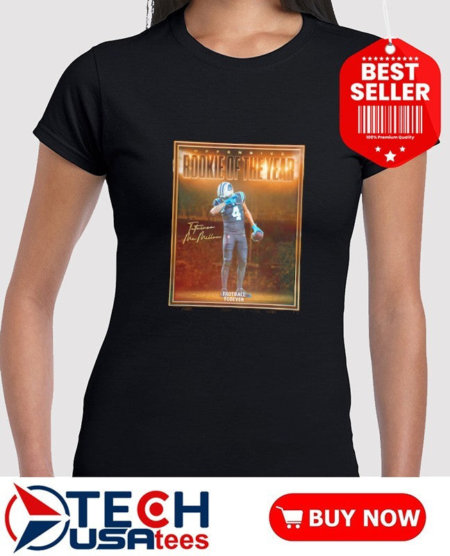 Offensive Rookie of the Year Tetairoa McMillan Carolina Panthers signature shirt