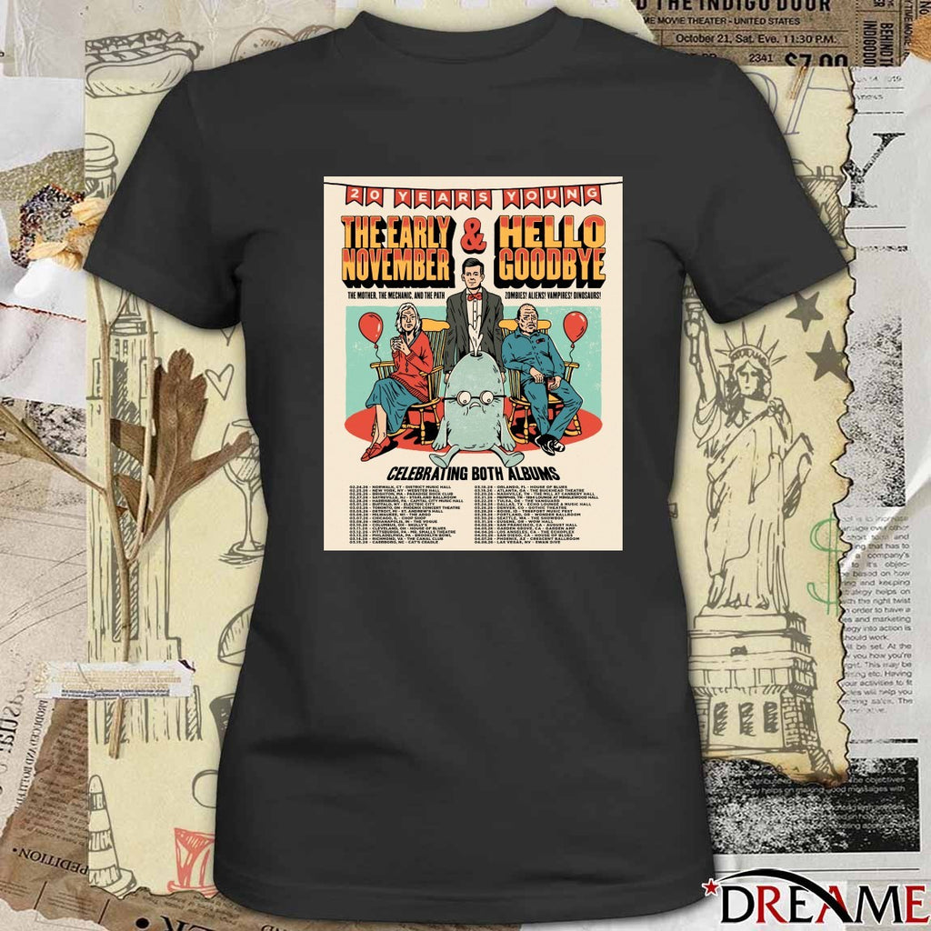 20 Years Young The Early November and Hello Goodbye Celebrating Both Albums Poster t-shirt