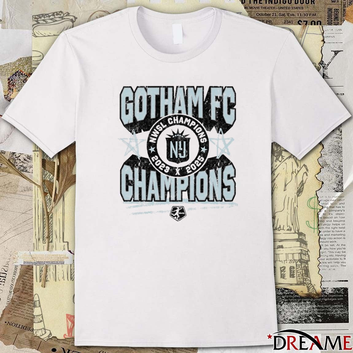 2023 – 2025 NWSL Champions Gotham FC Logo t-shirt