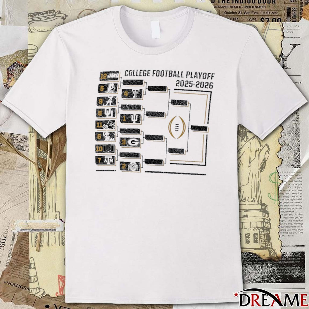 2025-2026 College Football Playoff Bracket Coverage t-shirt