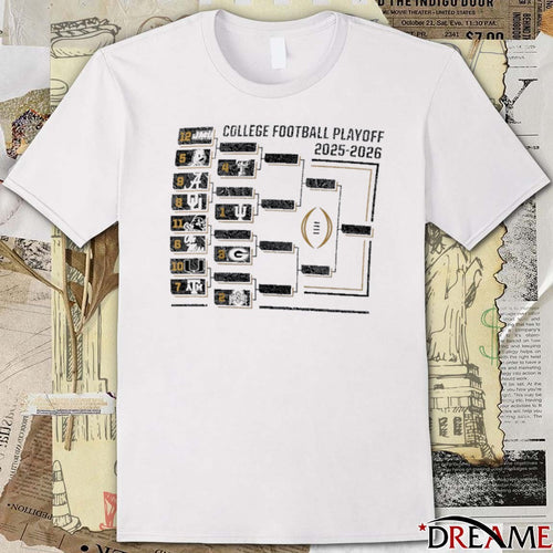 2025-2026 College Football Playoff Bracket Coverage t-shirt