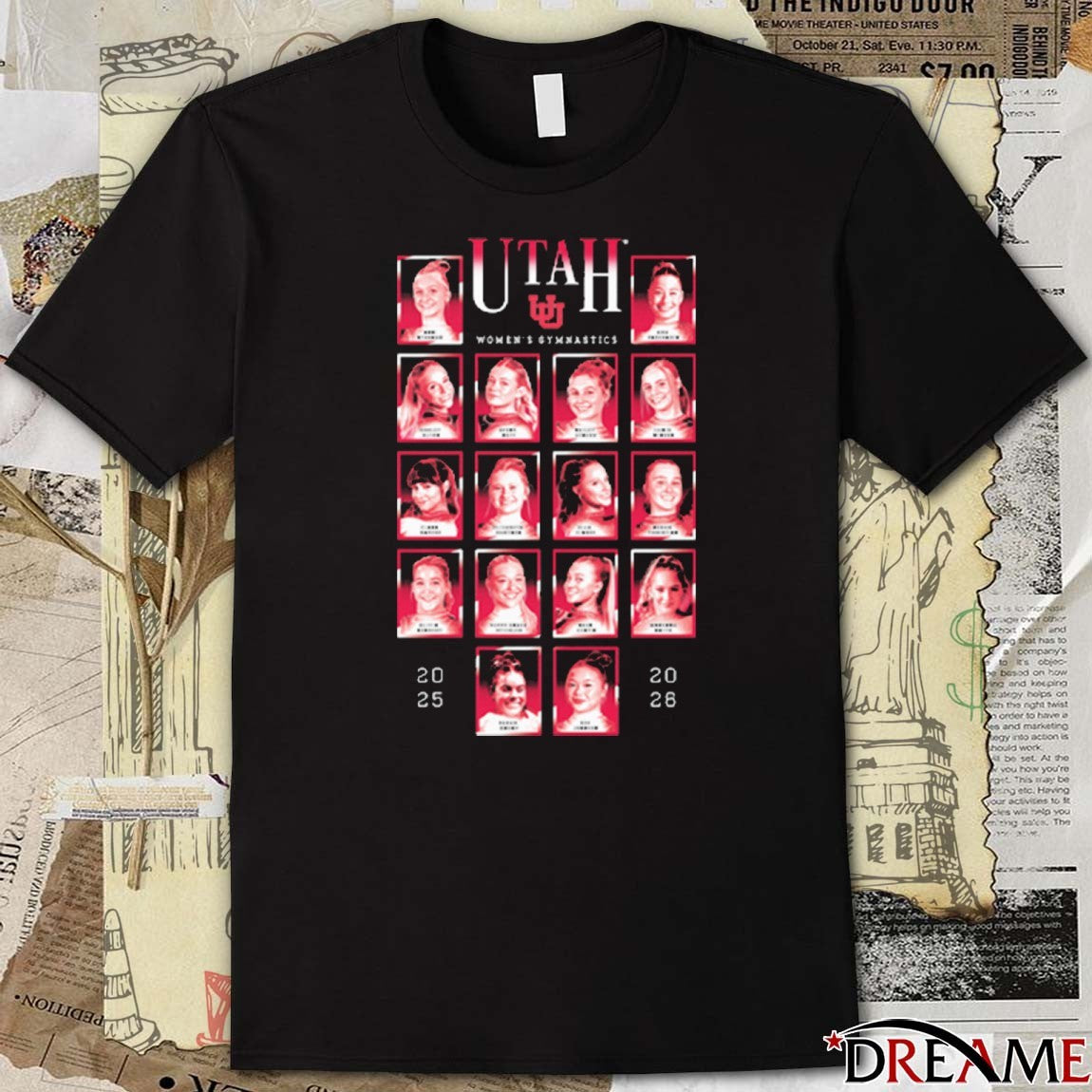 2025-2026 Utah Women’s Gymnastics Full Team Roster t-shirt