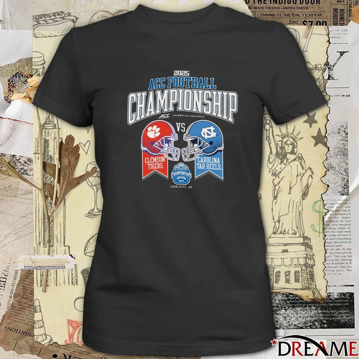 2025 Atlantic Coast Conference Football Championship Clemson Tigers Vs North Carolina Tar Heels t-shirt