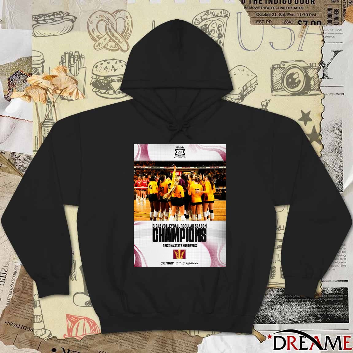 2025 Back To Back Big 12 Volleyball Regular Season Champions Arizona State Sun Devils Poster t-shirt