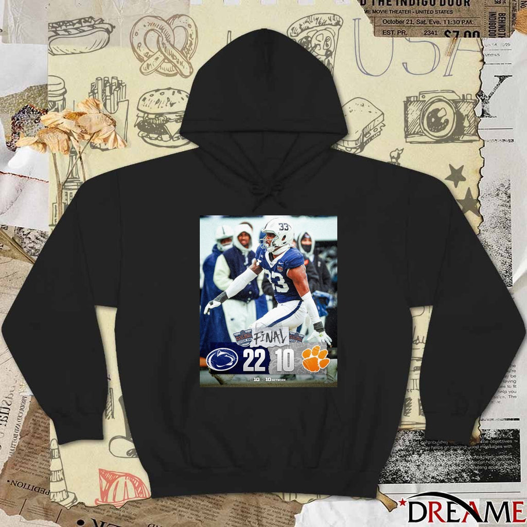 2025 Bad Boy Mowers Pinstripe Bowl Penn State Nittany Lions Vs Clemson Tigers Final Score 22-10 Poster t-shirt