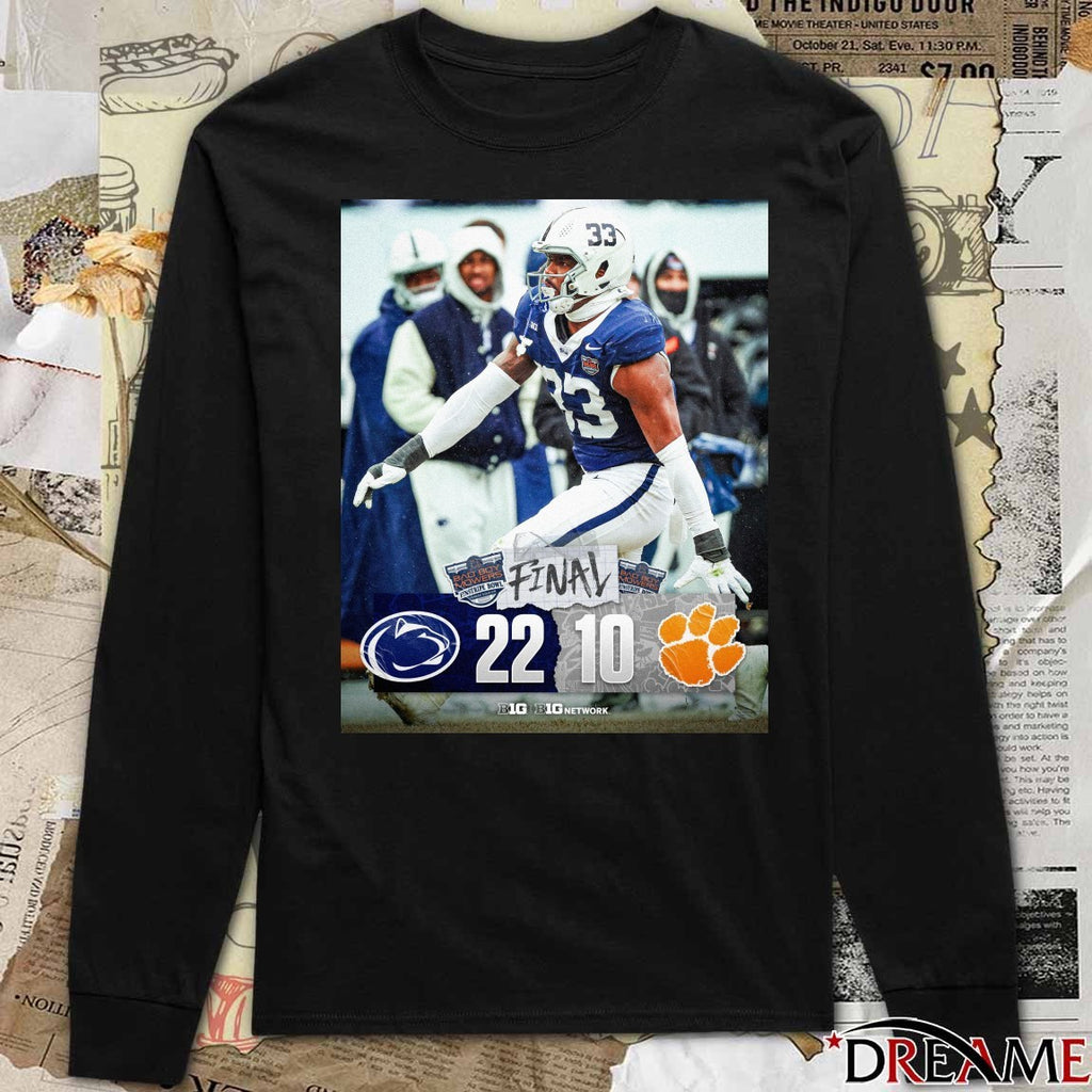 2025 Bad Boy Mowers Pinstripe Bowl Penn State Nittany Lions Vs Clemson Tigers Final Score 22-10 Poster t-shirt