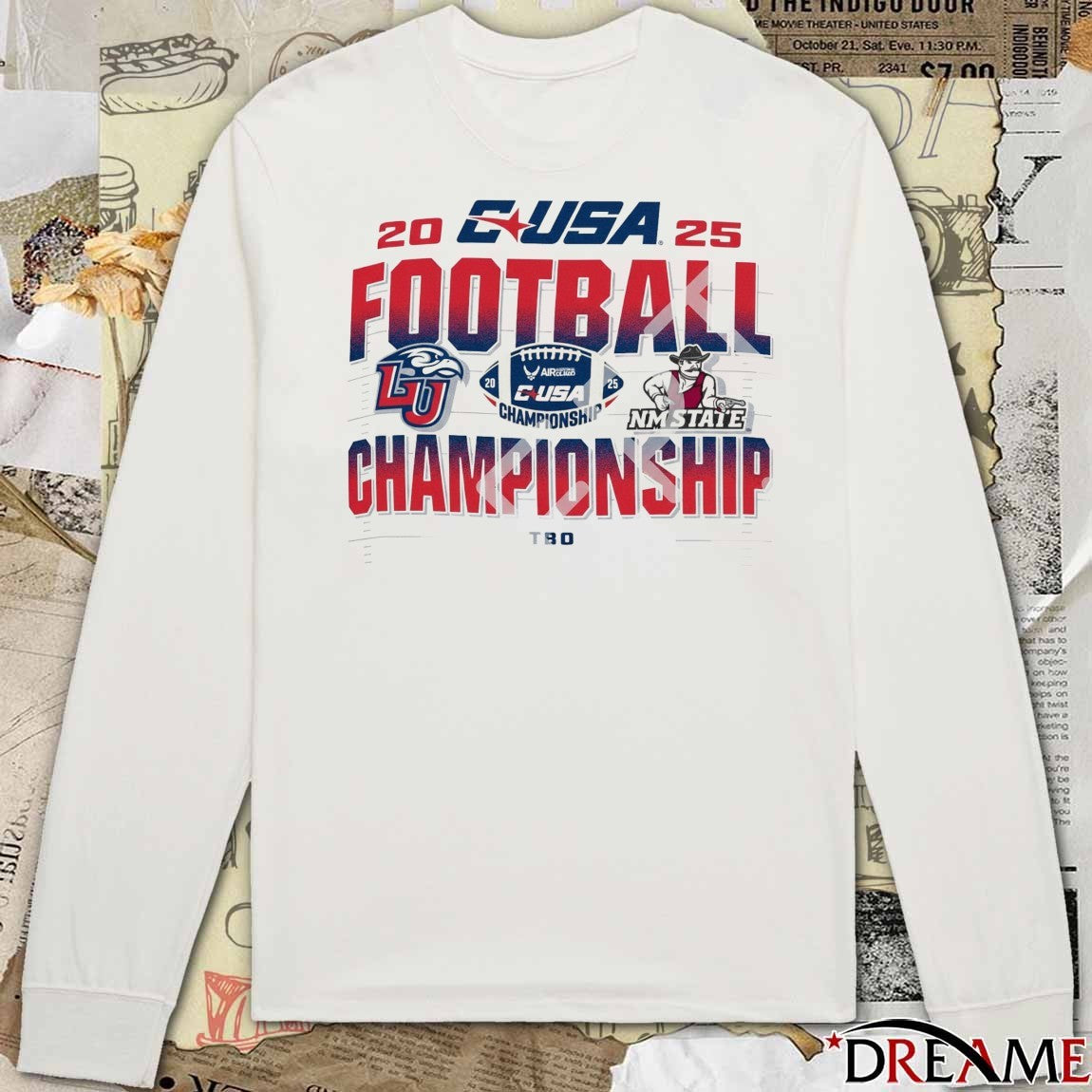 2025 CUSA Football Championship Champion Liberty Flames Vs New Mexico State Aggies t-shirt