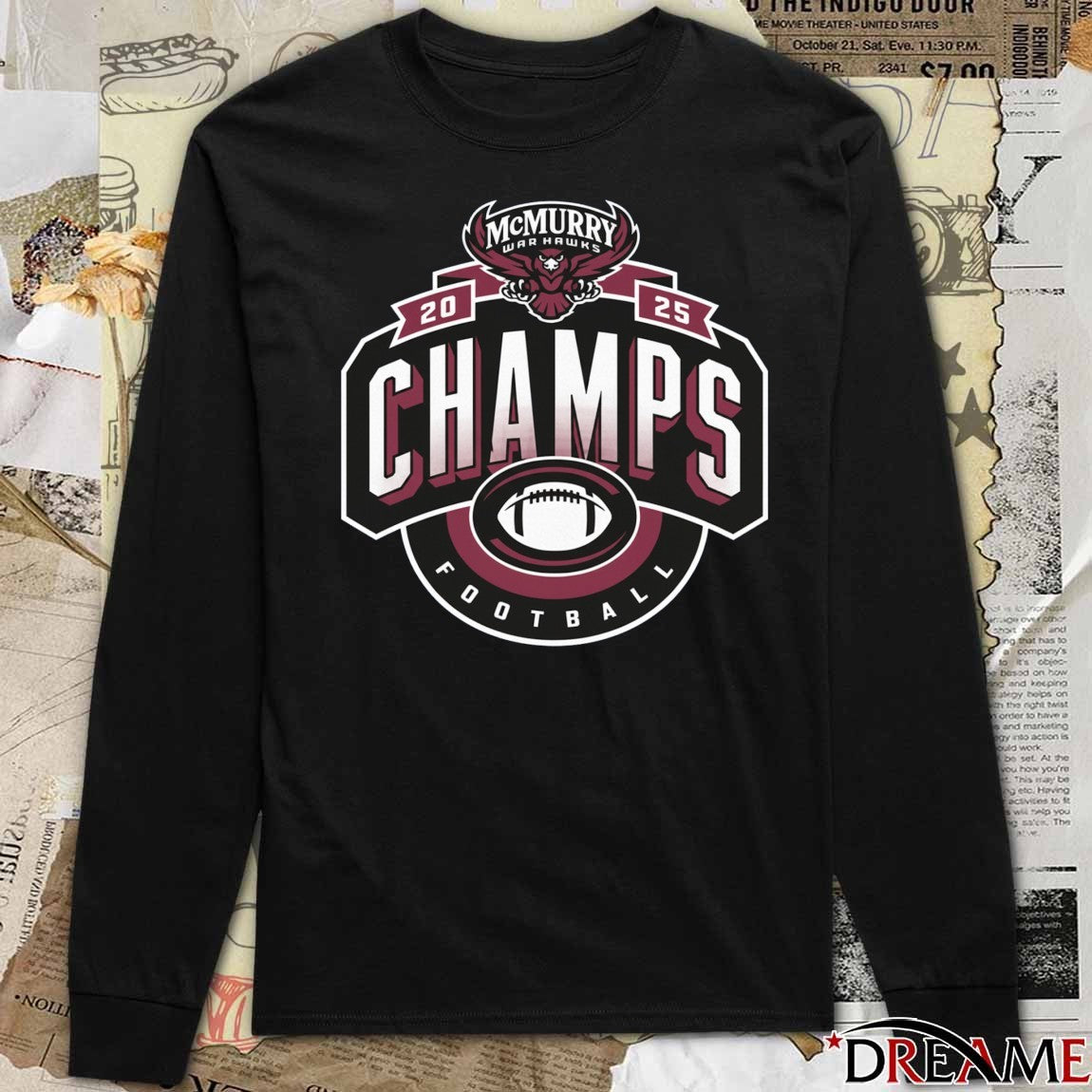 2025 Champs McMurry Football Logo t-shirt