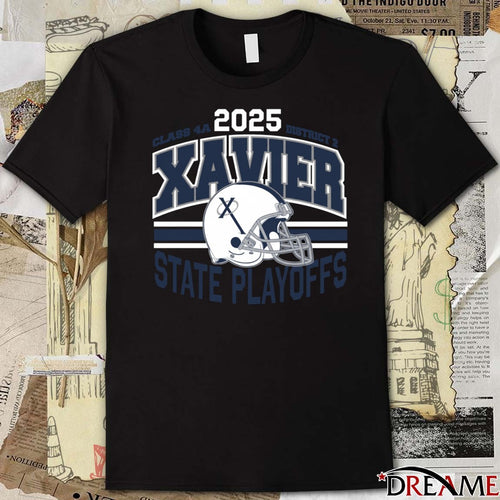 2025 Class 4A District 2 Xavier High School Foottball State Playoffs t-shirt