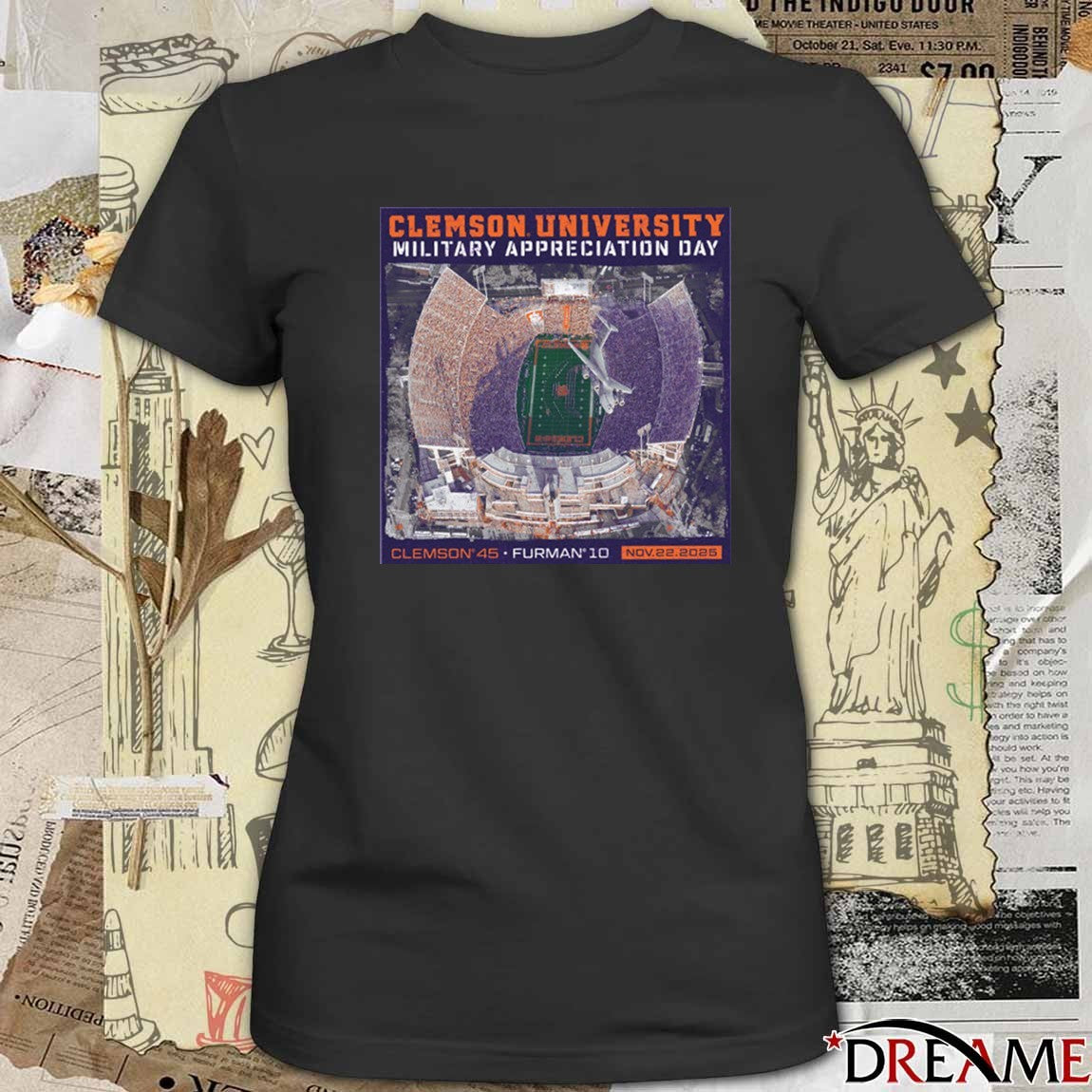 2025 Clemson University Military Appreciation Day Clemson 45 Furman 10 Nov 22 2025 Poster t-shirt