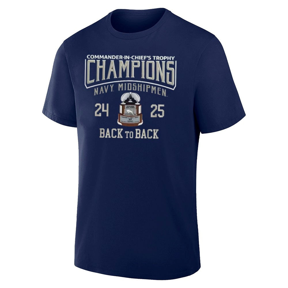2025 Commander-In-Chief’s Trophy Champions Navy Midshipmen Football Back To Back Shirt