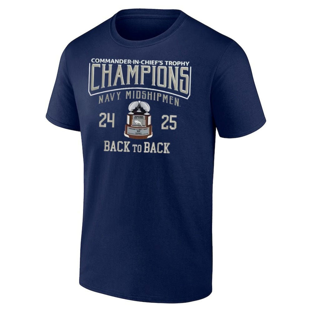 2025 Commander-In-Chief’s Trophy Champions Navy Midshipmen Football Back To Back Shirt